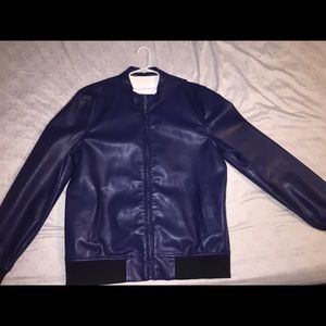 Zara Leather Bomber Jacket